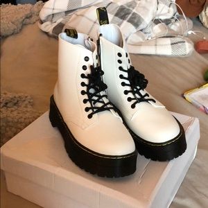 White Combat Boots